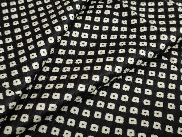 平和屋着物●大変加工の良い総絞り小紋　黒地　正絹　逸品　未使用　DABC2776ud