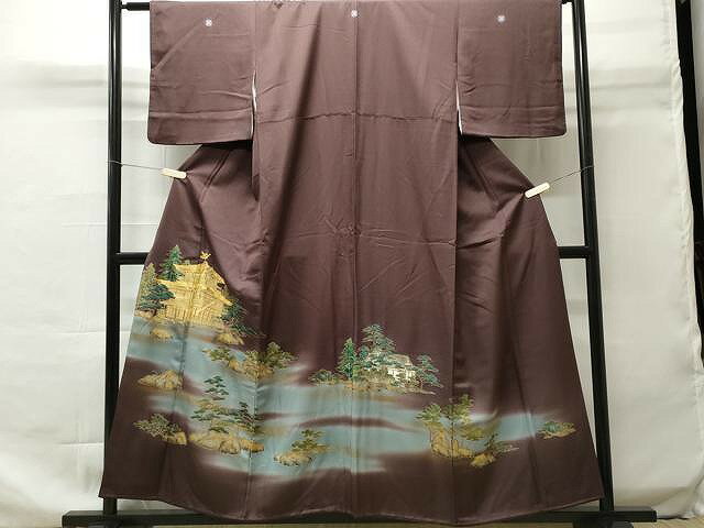 平和屋着物■豪華色留袖 駒刺繍 風景枝木文 暈し染め 金彩 正絹 逸品 CAAO9228yk