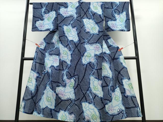 Rakuten - 平和屋着物∴夏物 浴衣 有松鳴海絞り 檜扇花文 綿 逸品 CABH1420ng