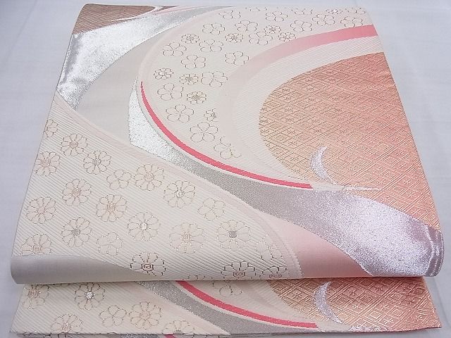 平和屋着物◎六通柄袋帯　唐織　飛鶴花文　金銀糸　逸品　BAAF2660ea　