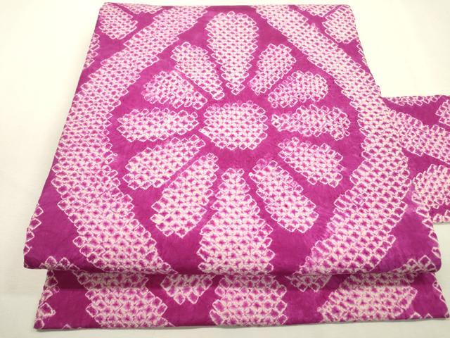 Other - 平和屋着物●アンティーク　大正ロマン　九寸名古屋帯　総絞り　立涌花文　正絹　逸品　DABD5836fe