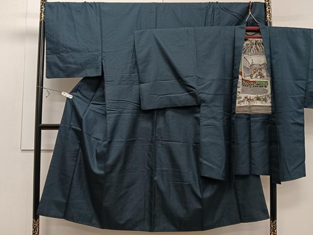 平和屋着物■男性 紬 アンサンブル 亀甲柄 正絹 逸品 CAAO7719kb