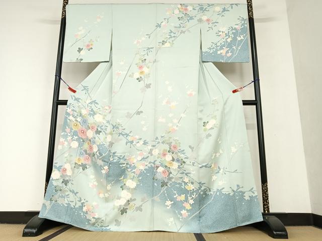 平和屋着物●訪問着 友禅 草花文 松坂屋扱い 正絹 逸品 AAAU8117zg