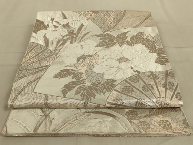Rakuten - 平和屋着物◎六通柄袋帯 地紙花文 銀糸 正絹 逸品 AABC3312ou
