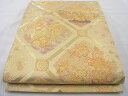 平和屋着物◎六通柄袋帯 菱天井花文 金糸 逸品 BAAJ0844cm