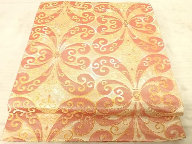 平和屋着物◎六通柄袋帯　舞花文　金銀糸　正絹　逸品　AAAZ2226yx