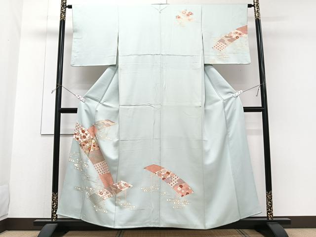 平和屋着物■訪問着 刺繍 渡橋花文 金彩 正絹 逸品 CABG6861xi