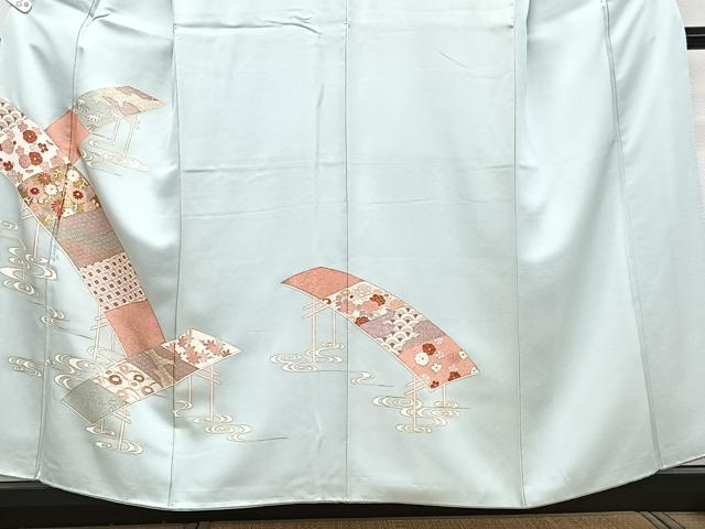 平和屋の平和屋着物■訪問着 刺繍 渡橋花文 金彩 正絹 逸品 CABG6861xi｜アングル3