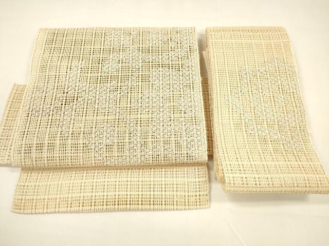 平和屋着物＊夏物　つけ帯　抽象文様　銀糸　正絹　逸品　DAAZ4289cm