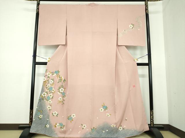 Rakuten - 平和屋着物●ファッションデザイナー　花井幸子　訪問着　駒刺繍　枝垂れ桜　暈し染め　金糸　やまと誂製　正絹　逸品　DABE5688ps