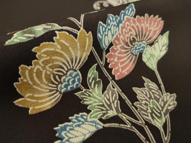 平和屋の平和屋着物●小紋　反物　型染め　花鳥文　着尺　逸品　未使用　CABL2572ju｜アングル3