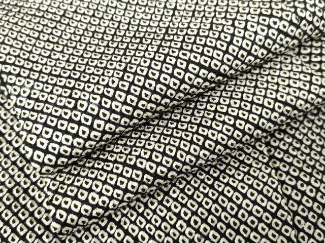 平和屋着物●大変加工の良い総絞り小紋　黒地　正絹　逸品　AABD9974cs