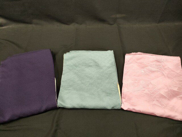 楽天平和屋平和屋本店■色無地 まとめて 3点 花柄 青海波 竜田川文様 地紋 など 着用可能多数 未使用品あり 全て正絹 ppp3055