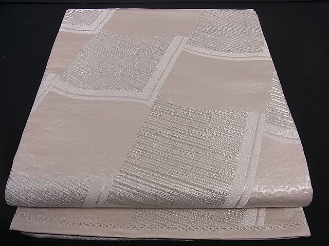 平和屋着物■六通柄袋帯　瓦文　銀糸　dy5590