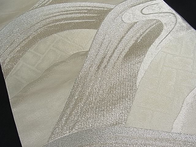 平和屋着物■六通柄袋帯　立波文　銀糸　逸品　kb1766