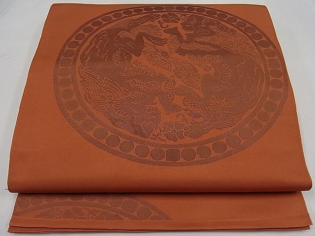 Rakuten - 平和屋着物■六通柄　本袋帯　絵皿動物花文　逸品　kb1855