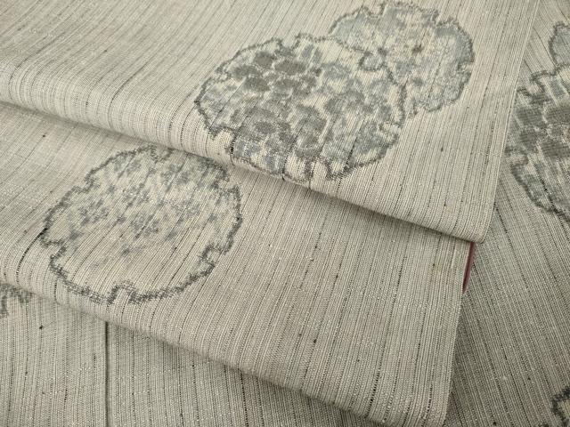 平和屋着物●上質な紬　雪輪花文　正絹　逸品　AABA1354ck