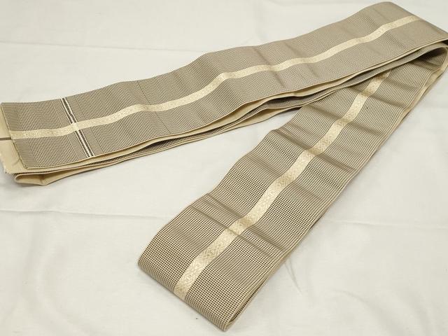 平和屋着物●男性　本場筑前博多織　角帯　ヤスラ献上　西村織物謹製　証紙付き　紙箱付き　正絹　逸品　未使用　CAAZ6417dy