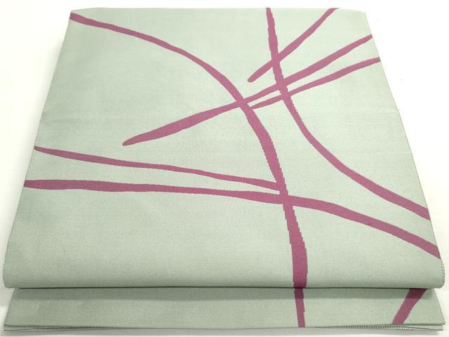 平和屋着物◎六通柄袋帯　幾何学文　正絹　逸品　DAAY4731qa