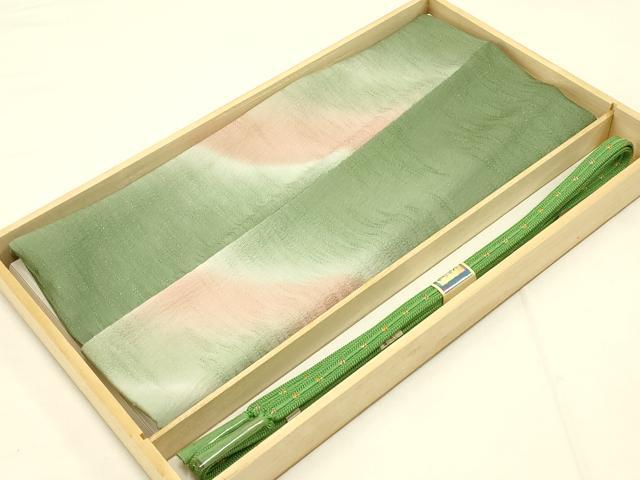 平和屋着物●和装小物　帯締め・帯揚げセット　暈し染め　金糸　正絹　逸品　未使用　AAAY7093ay(4)