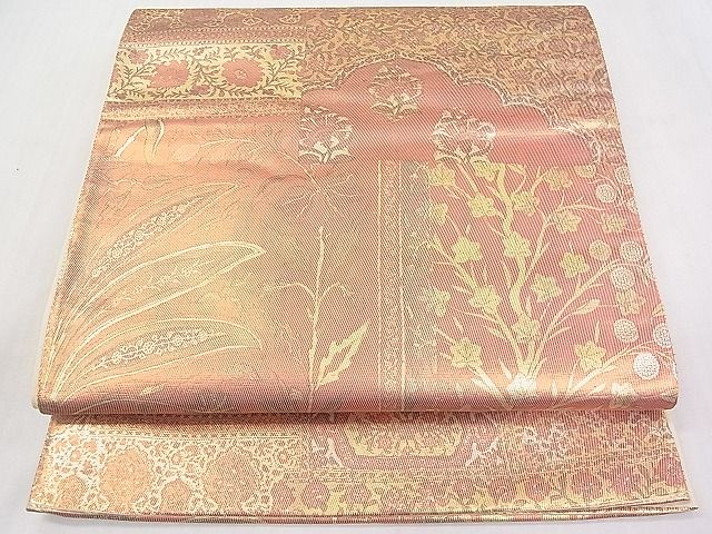 平和屋着物■六通柄袋帯 洋花文 逸品 DAAA2219mz