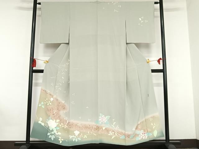 平和屋着物■訪問着 作家物 草花文 暈し染め 金彩 正絹 逸品 AAAM7392oa