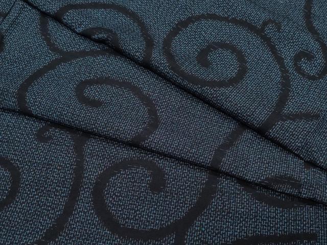 平和屋着物●塩沢紬　唐草文　正絹　逸品　CAAV6496vf