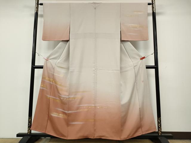 平和屋着物●人間国宝　福田喜三郎　訪問着　泊散らし　暈し染め　金彩　正絹　逸品　CAAZ2688ut