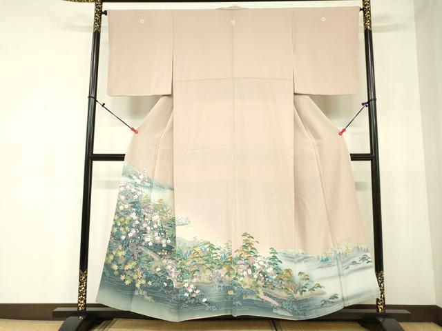 平和屋着物■京友禅作家 外池雅峰 色留袖 風景浜松花文 暈し染め 正絹 逸品 DAAL1473ma