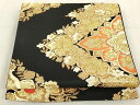 平和屋着物◎六通柄袋帯 正倉院花文 黒地 金糸 正絹 逸品 AAAK3000Atn
