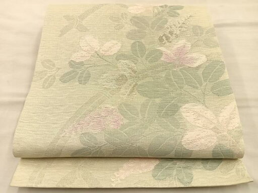 平和屋着物*夏物 六通柄袋帯 萩 銀糸 正絹 逸品 BAAT3381du 平和屋着物*夏物 六通柄袋帯 萩 銀糸 正絹 逸品 BAAT3381du