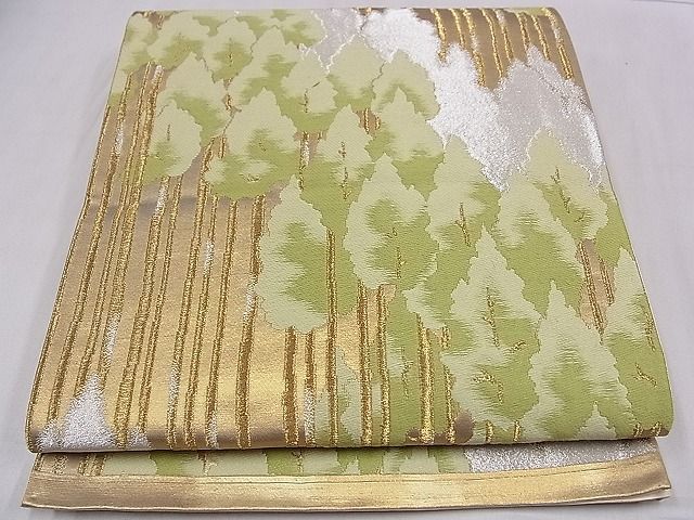 平和屋着物■六通柄袋帯　樹林文　金銀糸　逸品　ze5432