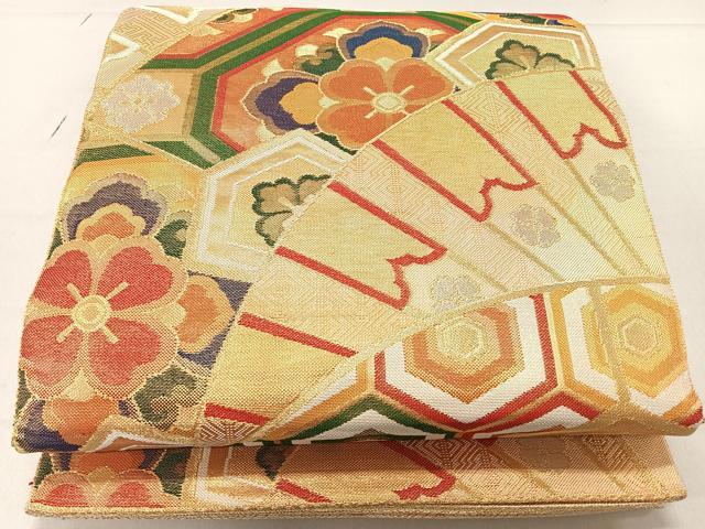 平和屋着物◎佐賀錦　全通柄袋帯　吉祥花唐草文　金銀糸　正絹　逸品　CAAR1746nb