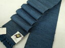 平和屋着物●男性 角帯 紬地 紺青色 正絹 逸品 DAAT7719ob