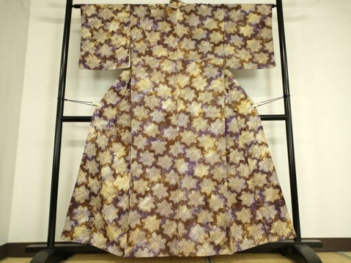 平和屋着物▽上質な小紋 単衣 総絞り 舞花文 正絹 逸品 DAAT9230az 平和屋着物▽上質な小紋 単衣 総絞り 舞花文 正絹 逸品 DAAT9230az