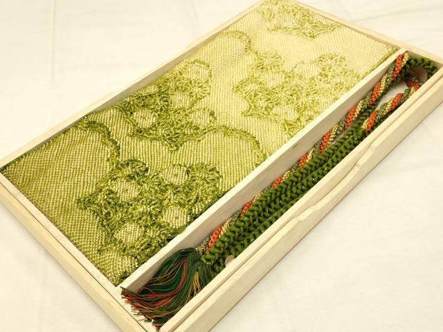 平和屋着物●和装小物　帯締め・帯揚げセット　振袖用　総絞り　草花雲文　暈し染め　金糸　撚り房　逸..