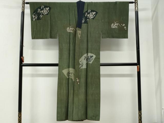 Uramono - 平和屋着物●男性　長襦袢　袷　地紙草木文　正絹　逸品　未使用　CABE3069yc