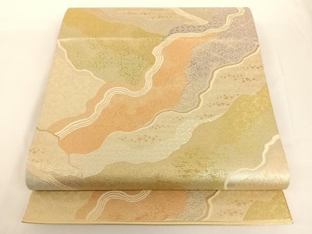 平和屋着物◎六通柄袋帯　九百織錦　聚楽曲水宴　金銀糸　正絹　逸品　AAAN7644wt