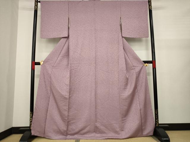 平和屋着物●上質な色無地　花唐草文　鴇浅葱色　正絹　逸品　AAAZ7211ck