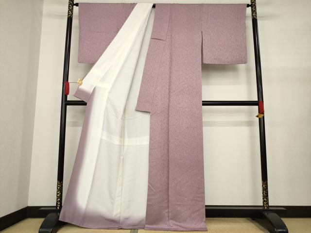 平和屋着物●上質な色無地　花唐草文　鴇浅葱色　正絹　逸品　AAAZ7211ck