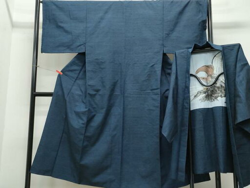 平和屋着物●男性 紬 アンサンブル 濃紺色 正絹 逸品 CAAS8732vf 平和屋着物●男性 紬 アンサンブル 濃紺色 正絹 逸品 CAAS8732vf