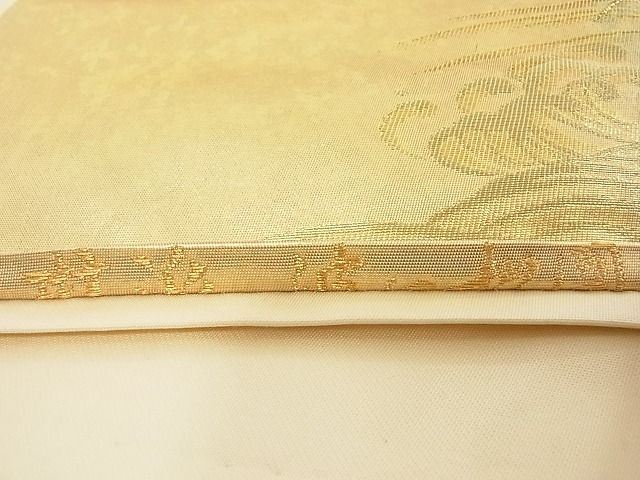 平和屋着物◎六通柄袋帯　琳派　波に松図　金糸　引箔　正絹　逸品　AAAI0748Ajz