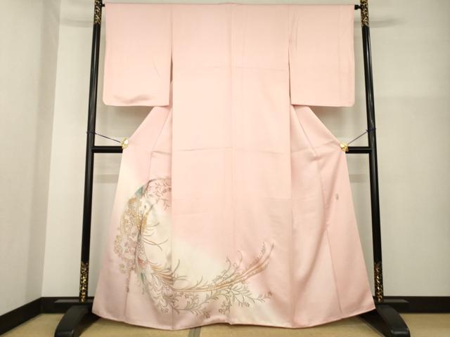Rakuten - 平和屋着物●金彩友禅　卓越技能者・名工・和田光正　訪問着　孔雀花文　暈し染め　金銀彩　正絹　逸品　AABG6944ck
