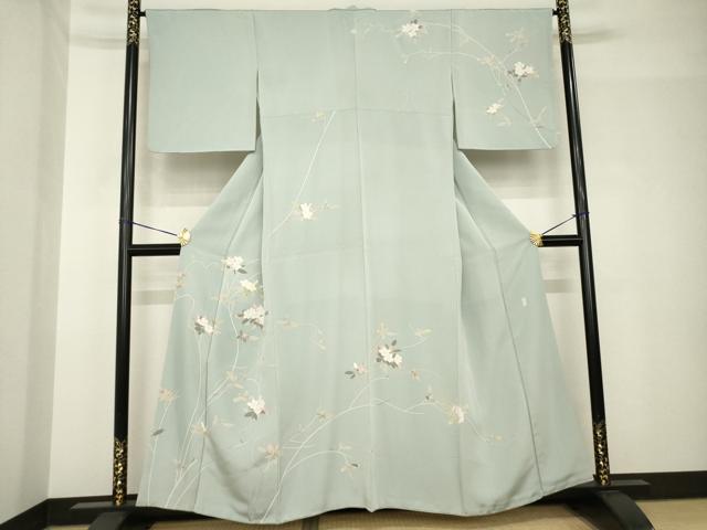 平和屋着物●訪問着　友禅　作家物　彩華　枝花文　正絹　逸品　AABH5865ck