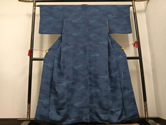 平和屋着物●重要無形文化財　人間国宝　中村勇二郎　江戸小紋　寄せ小紋柄　鬼しぼ縮緬　正絹　逸品　AABI4812ph