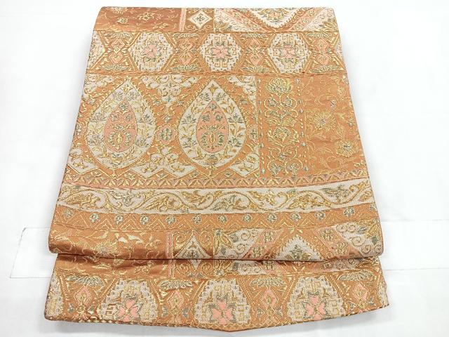 Rakuten - 平和屋着物◎六通柄袋帯　横段更紗花文　金銀糸　正絹　逸品　CABD4828nb
