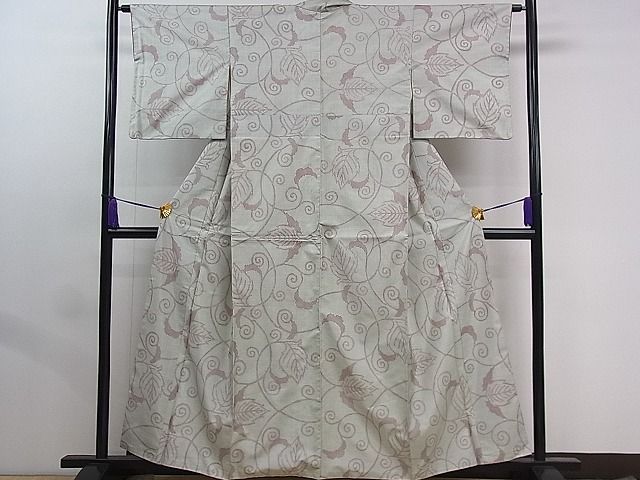 平和屋着物■上質な紬　唐草文　逸品　fb5827