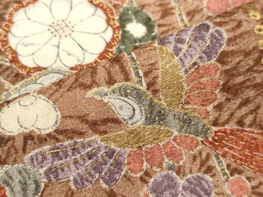 平和屋着物■上質な小紋 辻が花 花鳥間道 金彩 正絹 逸品 CAAR8921id 平和屋着物■上質な小紋 辻が花 花鳥間道 金彩 正絹 逸品 CAAR8921id