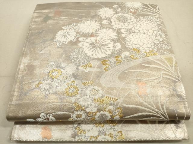 平和屋着物◎六通柄袋帯　古都の四季　錦引箔　正絹　逸品　DABA8053xg