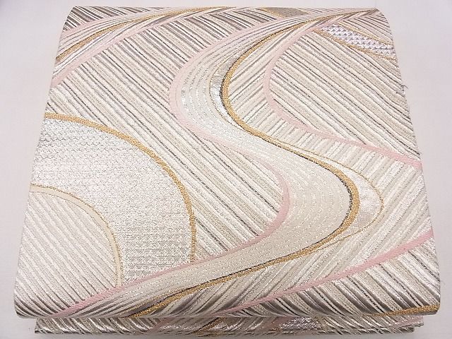 平和屋着物◎六通柄袋帯　流水文　金銀糸　逸品　CAAD1278eg